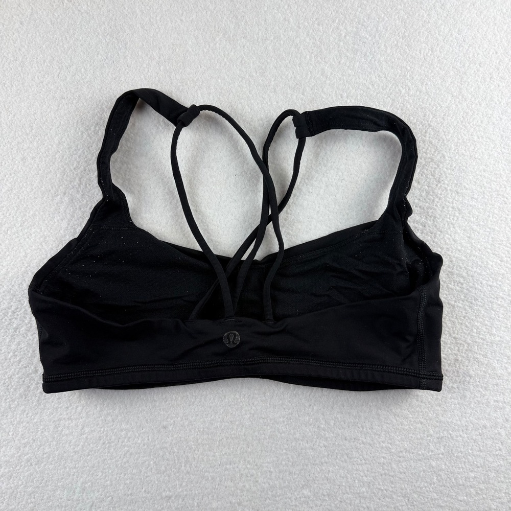 Lululemon Free To Be Bra Wild Black Strappy Back Sports Bra Size 6 A/B Cup